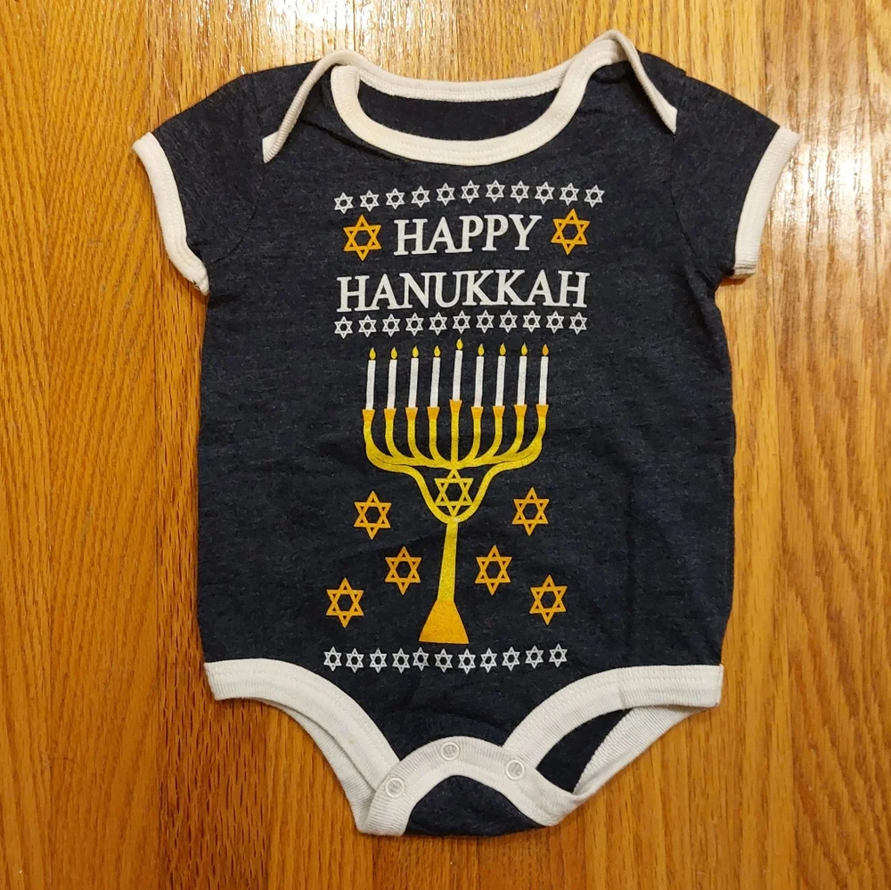 Happy Hanukkah Onesie 0-3 Months - Picture 1 of 3